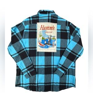 NWT | Angry Minnow | Hamm’s Beer Flannel | XXL